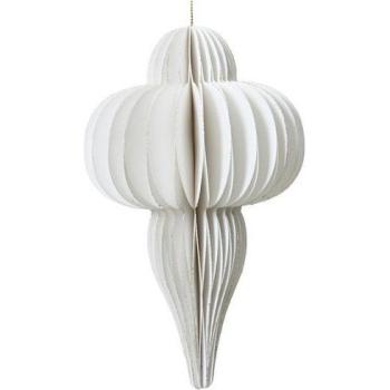 Papier Suspendu Blanc 12x20 cm – Bords Champagne, Idéal pour Sapin de Noël