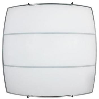 Plafoniera E-Energy 1xE27 con Ganci in Cromo e Vetro Serigrafato Bianco a 2 Righe