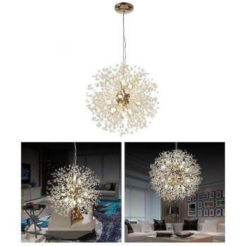 Chandelier Plafonnier LED en Cristal 55cm 12 Lumens