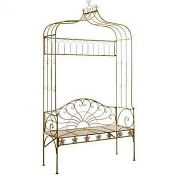 Banc de jardin 122 cm Fer Blanc antique