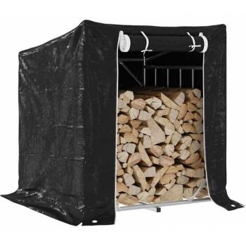 Leñero Acero Galvanizado con Protección Contra Lluvia 100,5x80,5x110,5 cm