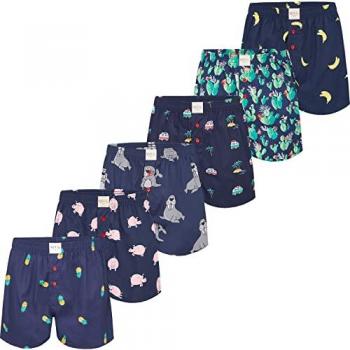 Phil & Co. Berlin Herren Boxershorts Multipack Geometrische Muster Baumwolle 6er Set