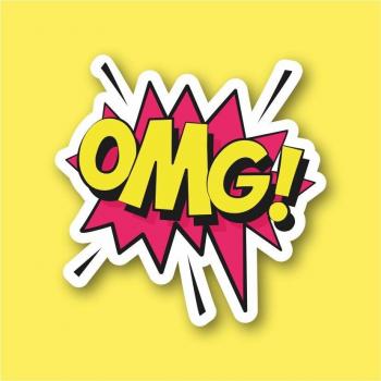 Sticker Pop Art Rojo OMG para Laptop