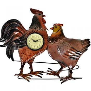Décor Métallique Coq-Poule – Grande Taille (48 cm)