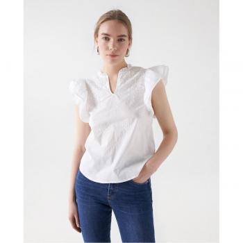 Blusa con volantes y bordados Salsa Jeans