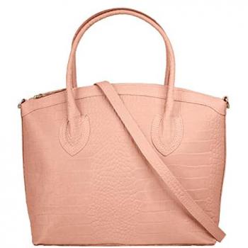 Cluty Lederhandtasche, rosa, Made in Italy