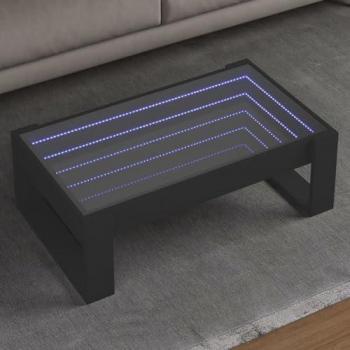 Vidaxl Infinity LED Coffee Table Black 90x53x30 cm