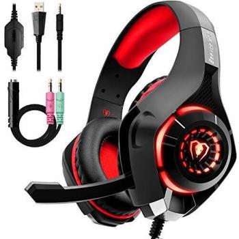 Red GM‑1RED Gaming‑Headset mit LED‑Light, kompatibel PS4, PC und Xbox One