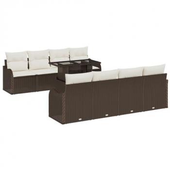 Outdoor Brown Rattan Lounge Set – 7 Units with Comfort Cushions