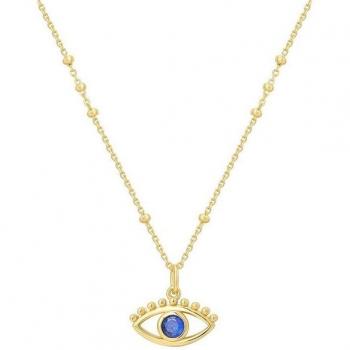 Glanzstücke München Ladies' All-Seeing Eye Sterling Silver and 14k Gold Finish Necklace with Zircon Accents