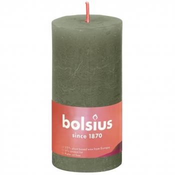 Olivengrüne Rustik Shine Kerzen 8er Pack von Bolsius