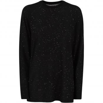 Fabiana Filippi, Round-neck Knitwear, female, Black, Size: S Black Sequin Embellished Long Sleeve Sweater