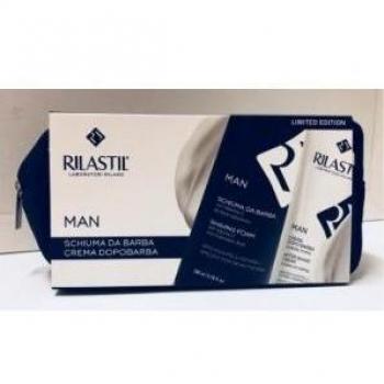 Man Trattamento Completo Per La Rasatura Pochette Schiuma Da Barba+Crema Dopobarba Rilastil®