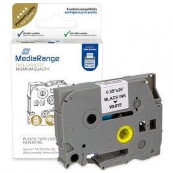 Grijze Labelband 8 m, Gelamineerd, MediaRange TZ-221