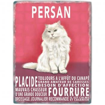 Magnete in metallo 'Gatti' rosa e bianco (persiano)