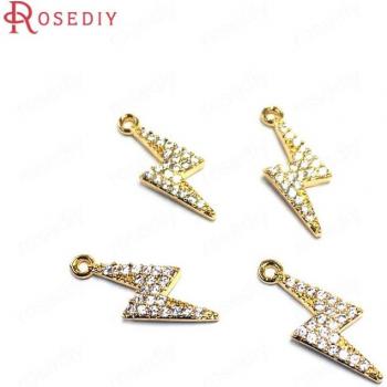 Dijes de Joyería Relámpago 24K Dorado Champán con Circón