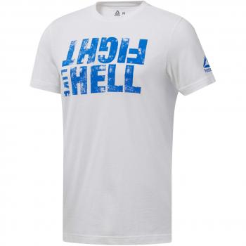 Reebok Herren Sport-T-Shirt GS Fight Like Hell – Weiß & Blau S