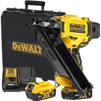 DeWalt DCN930 18V XR Cordless Framing Nailer – 90mm Gasless, 2×5Ah Batteries & Carrying Case
