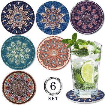 Saugkork-Untersetzer Dingheng – Keramik Mandala 6‑Pack