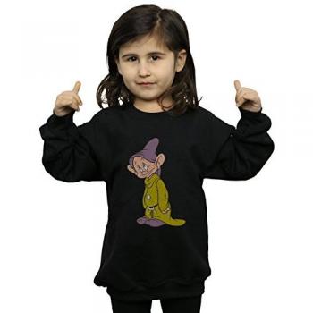 Dopey Cartoon Sweatshirt for Girls, Black, Age 5‑6