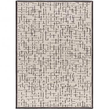 Alfombra Geométrica de Pelo Corto Blanco y Negro 160x230 – Atticgo