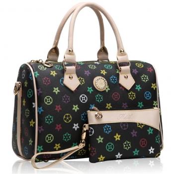 Sac barrel monogramme cristal noir