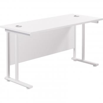 Twin Upright Rectangular Straight Desk