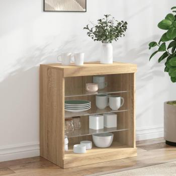 VidaXL Sonoma Oak Sideboard with LED 60.5x37x67 cm