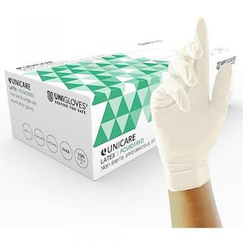 UNICARE Medium Powdered Latex Gloves