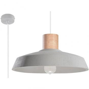 SOLLUX Lámpara Colgante AFRA Iluminación de Techo Lámpara de Hormigón Bombilla LED Diseño Minimalista Color Gris 40x40x115 cm