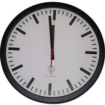 EUROTIME Funk Wanduhr 40 cm Schwarz