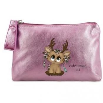 Pochette Kawaii Rose Motif Renne
