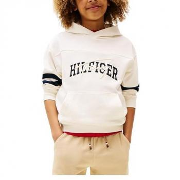 Mixed Logo Print White Hoodie for Boys (Tommy Hilfiger)