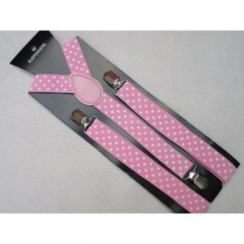 Black White Blue Polka Dot Suspenders for Women