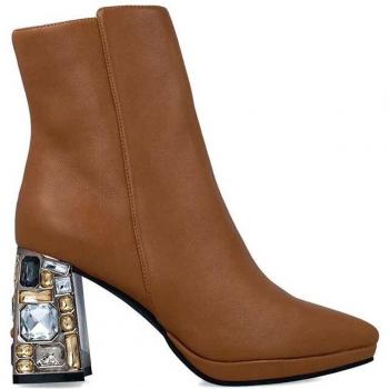Botines Elegantes de Piel con Piedras