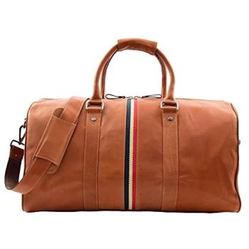 Large Real Leather Holdall (Springfield Cognac) – Weekend Duffle Bag