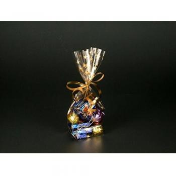 GlitzerStern-Papierbeutel – 12492, 10xPP, 30 µ, Gold-Transparent