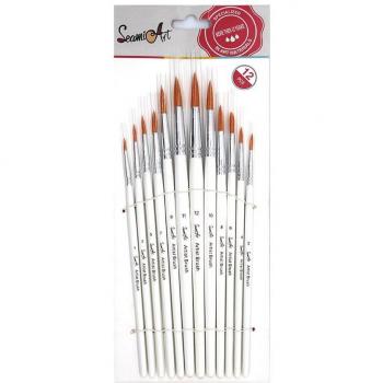 SeamiArt 12Pcs Round Tip Brush Set