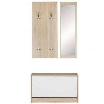 WOHNLING Garderoben-Set WL5.165 eiche Holz 4 Haken 80,0 x 180,0 cm