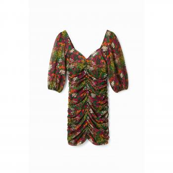 Abito corto slim fit verde Desigual