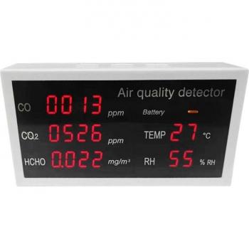 Detector Multifuncional de Calidad del Aire con Sensores de CO, CO2, HCHO, AQI y TVOC