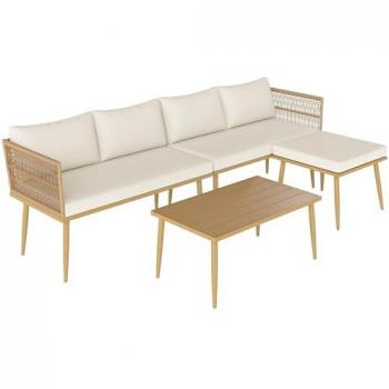 Pack détente extérieure – 2 canapés + table basse, résine tressée