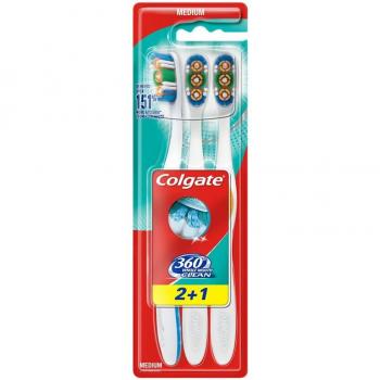 Colgate Trio de Brosses à Dents 360 Base Moyenne