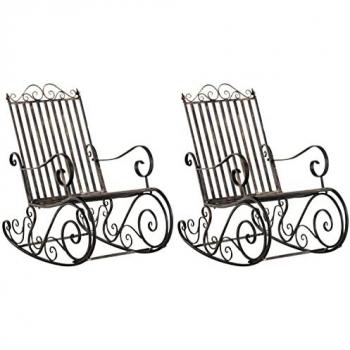 Lot de 2 Fauteuils à bascule Smilla en fer forgé