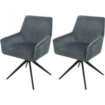 Set di poltroncine girevoli 081 in grigio scuro