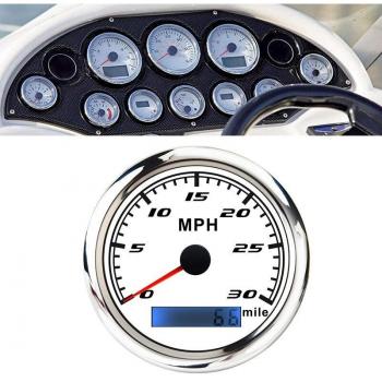 Compteur Vitesse Marine & Moto 12-24V Odomètre 85 mm 30 mph LCD