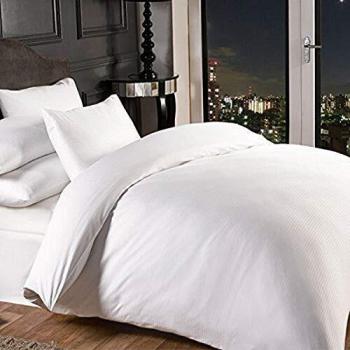 Grosvenor Elite 1000 Thread Count White Pin Stripe Extra Deep Fitted Sheet (40cm)