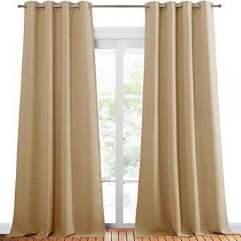 Home Decoration Curtain Panels, Long Door Curtains, 55 x 94, Eyelet Top, Biscotti Beige