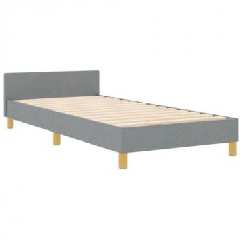 Sofá Cama Vidaxl Gris Neutro 90x190 – Cabecera Textil