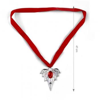Collar de Vampiresa con Alas Plateadas 47 cm